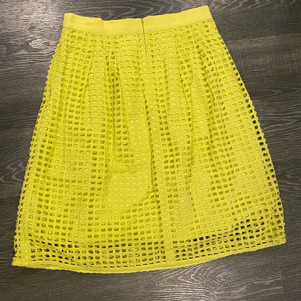 Lime/lime color skirt with unique fabric